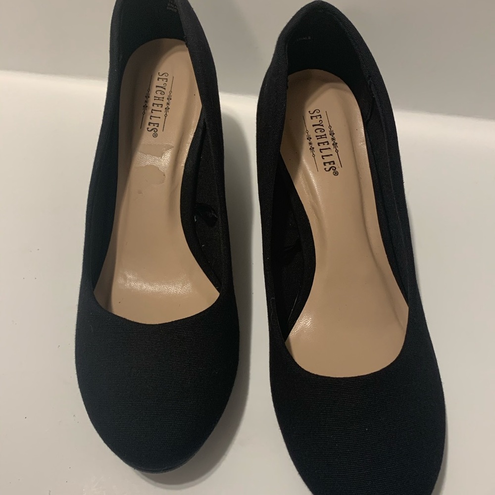 Seychelles Black Suede Wedge Shoes Size 7 1/2